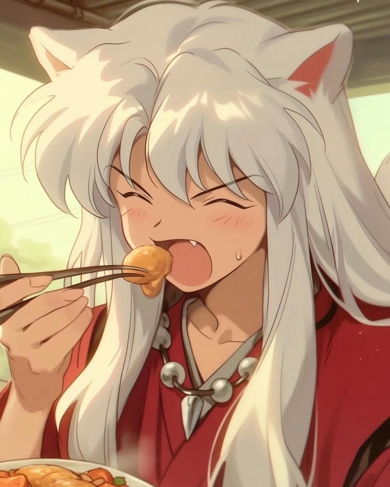 Anh Inuyasha an mi ramen bieu cam cuc ky dang yeu