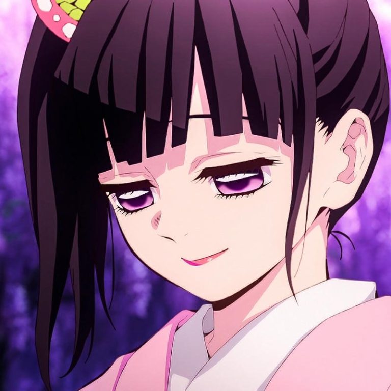 Waifu Kanao mim cuoi tu tin tren nen hong ngot ngao