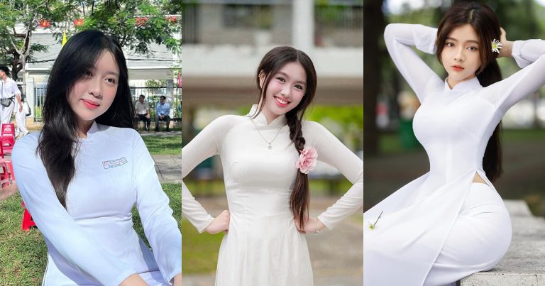 nu sinh ao dai trang
