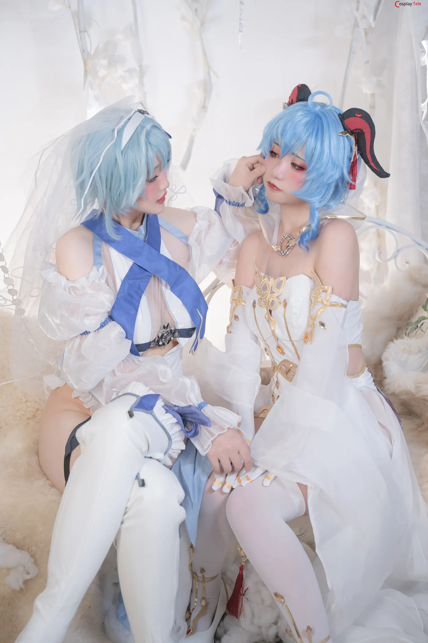 Nekokoyoshi cosplay Ganyu and Eula 22
