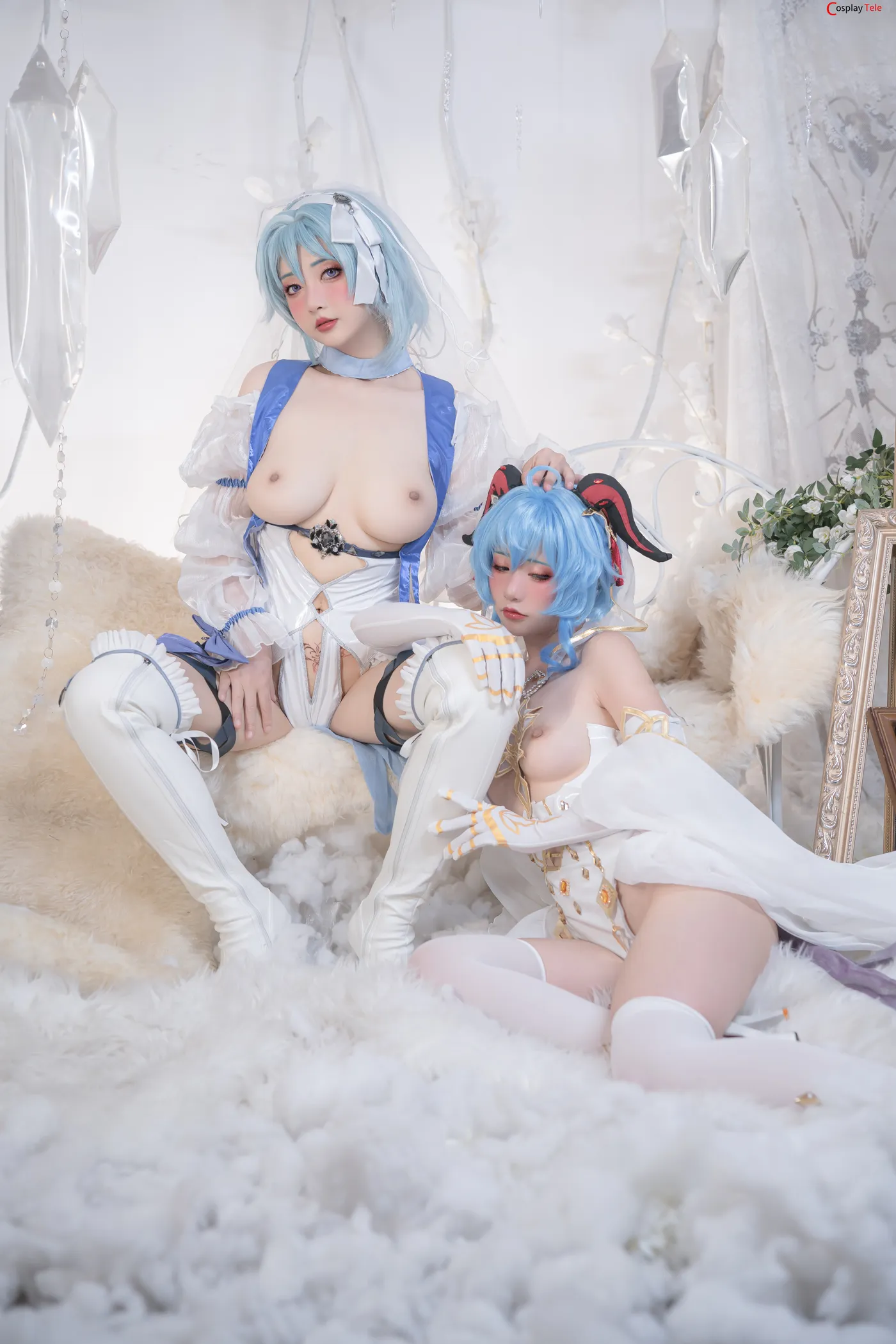Nekokoyoshi cosplay Ganyu and Eula 46